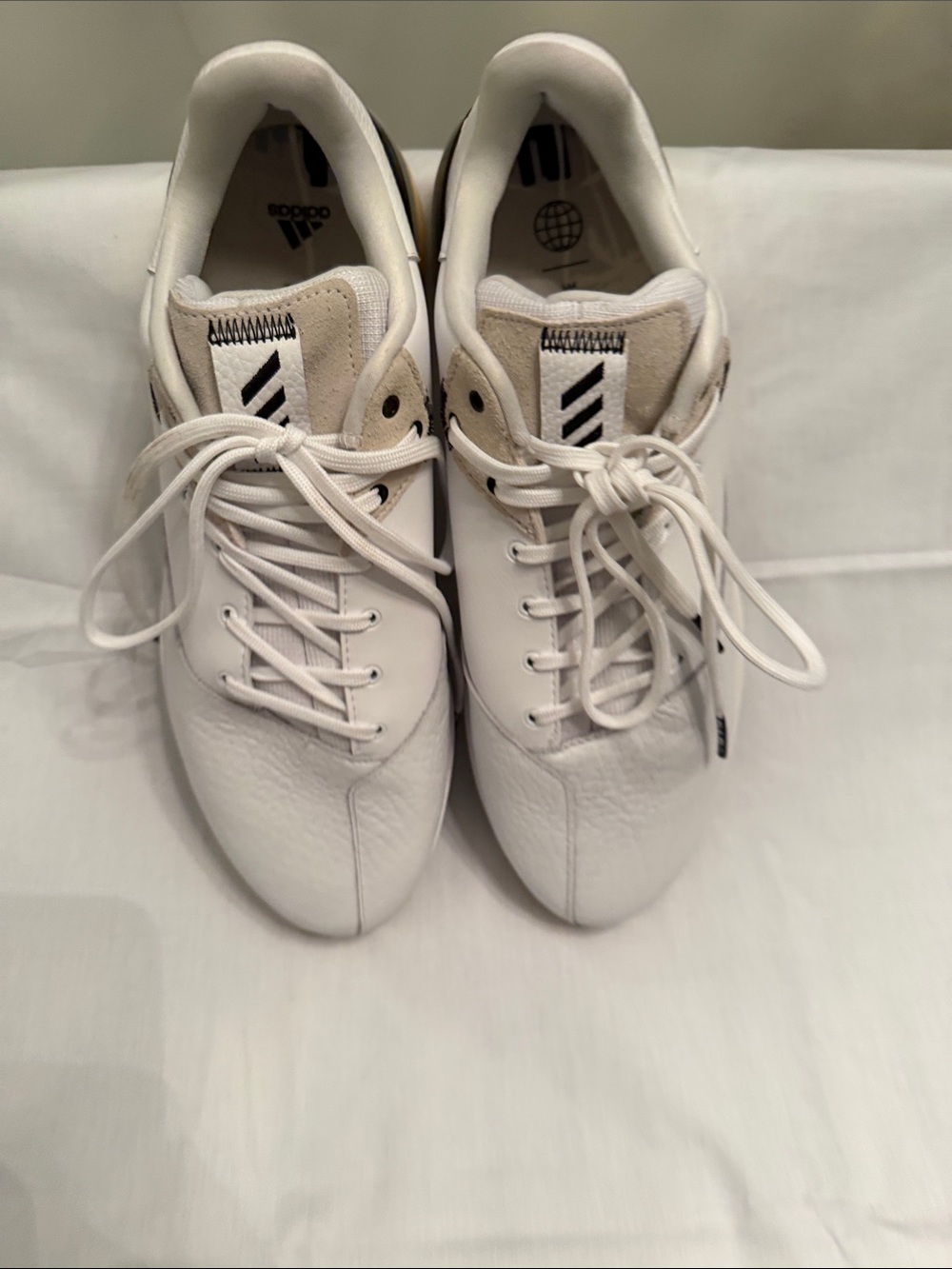 adidas Men's White Sneakers with Cream Suede Accents